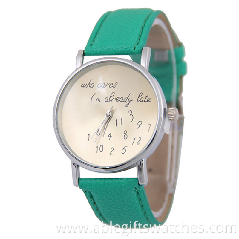 leather quartz watch